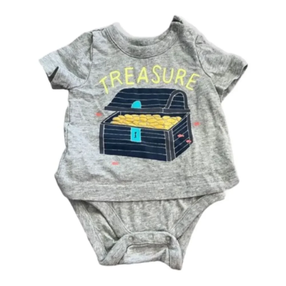 Baby Boys Gap Treasure Hunt Graphic Tee Bodysuit - Sz 3-6 months